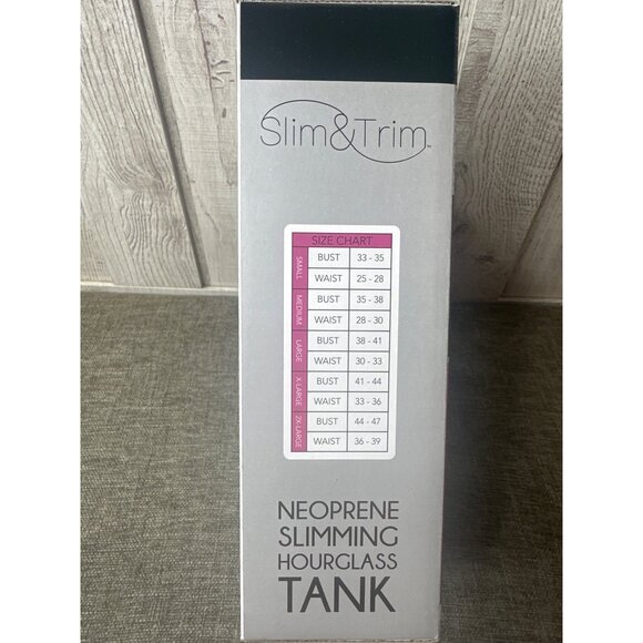 Slim & Trim Neoprene Slimming Hourglass Black Tank Medium Back Support Exercise - Picture 2 of 3